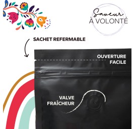 Café Mexique Moulu - Amérique du Nord - Torréfaction Artisanale Française - Paquet 250 gr avec Valve