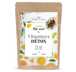 Thé Vert Vitamines Détox Aromatisé - Détoxifiant Bruleur Graisses pour Cure Minceur - Naturellement Riche en antioxydant - 100 g